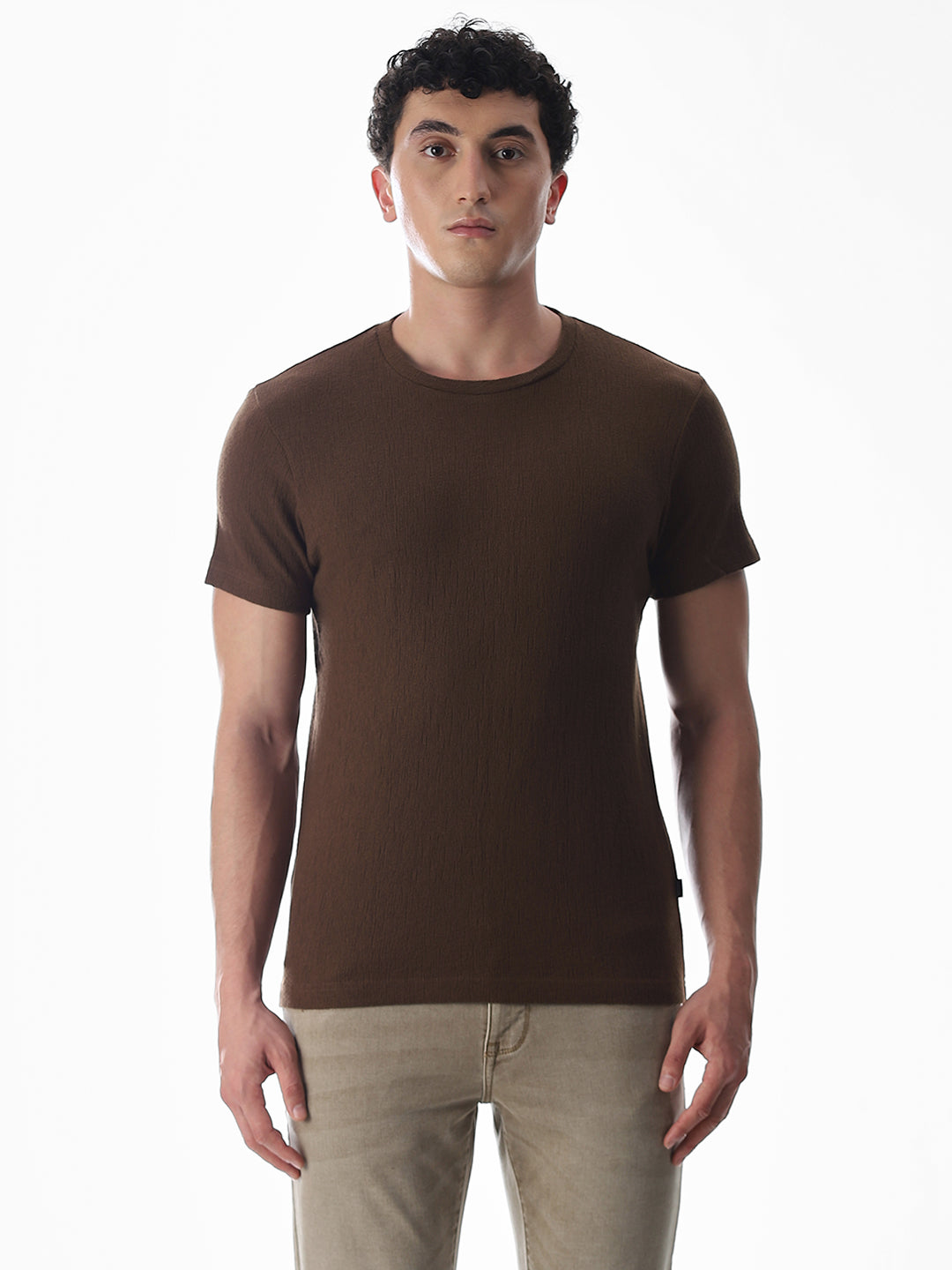 Dark Brown Crew Neck T-shirt