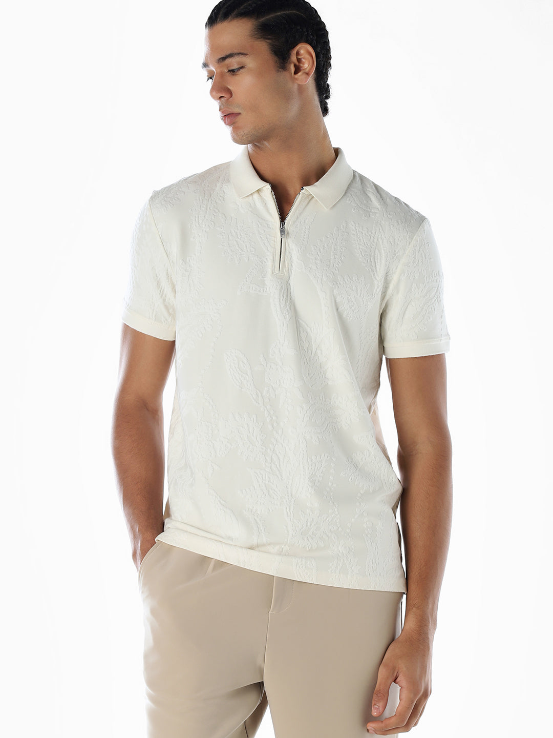 Jacquard Cotton Polo