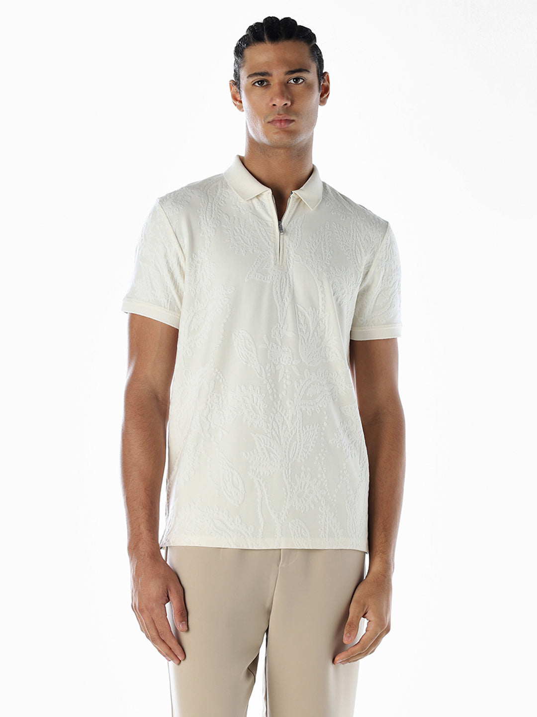 Jacquard Cotton Polo