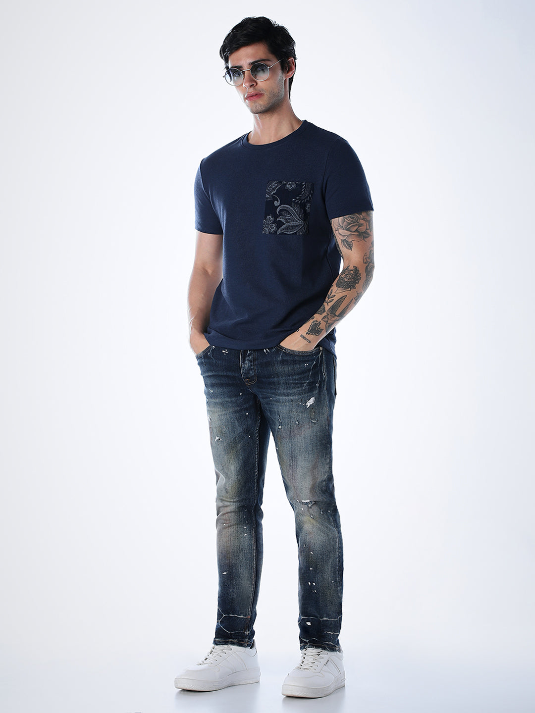 Jacquard Print Pocket T-shirt