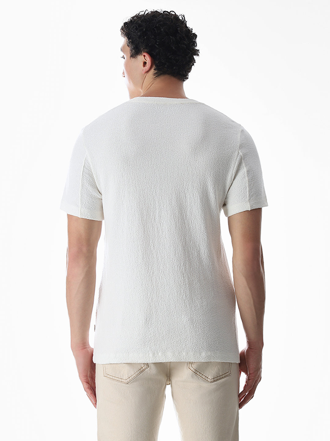 White Cotton Crew Neck T-shirt