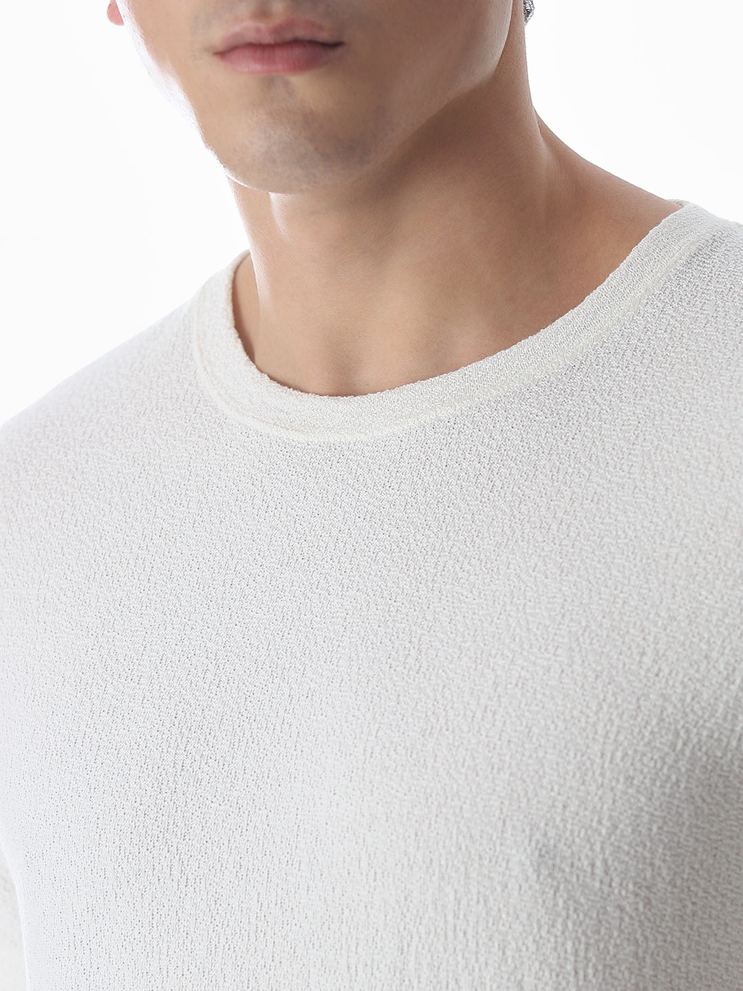 White Cotton Crew Neck T-shirt