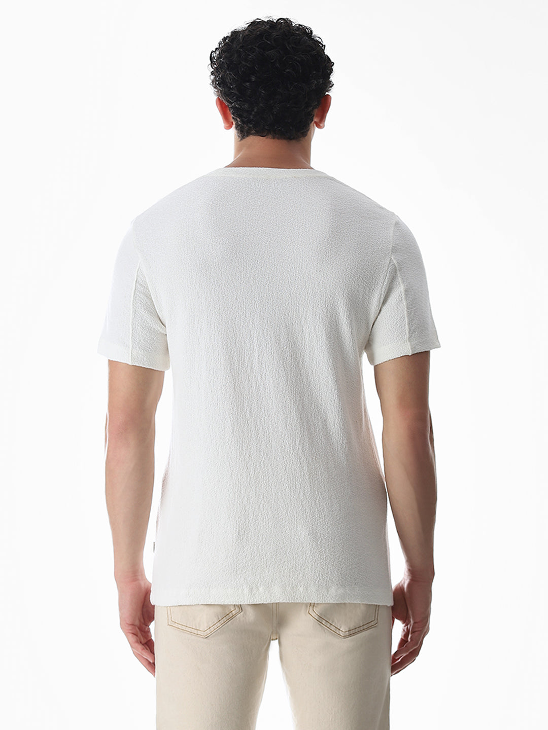 White Cotton Crew Neck T-shirt