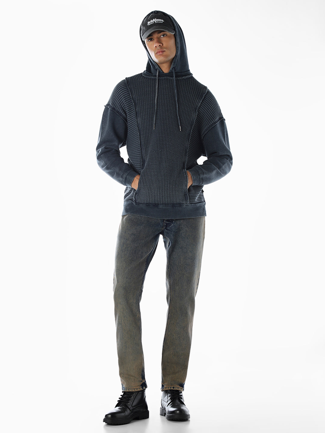 Cut & Sew Hooded Sweatshirt