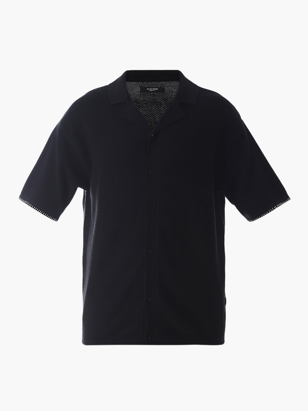 Black Embroidered Knitted Polo