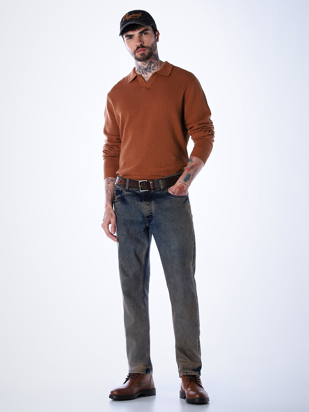 Structured Knitted Cotton Polo