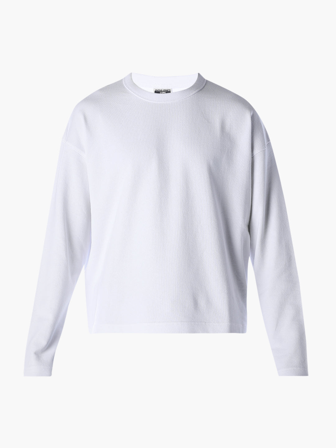 Crew Neck Cotton Sweatshirt - White