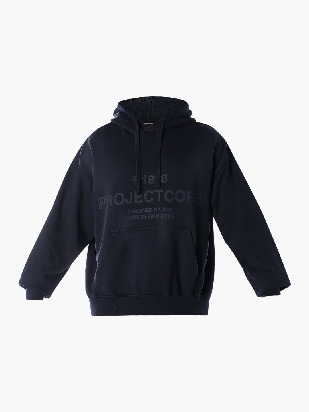 Printed Slim Fit Hoodie - Blue