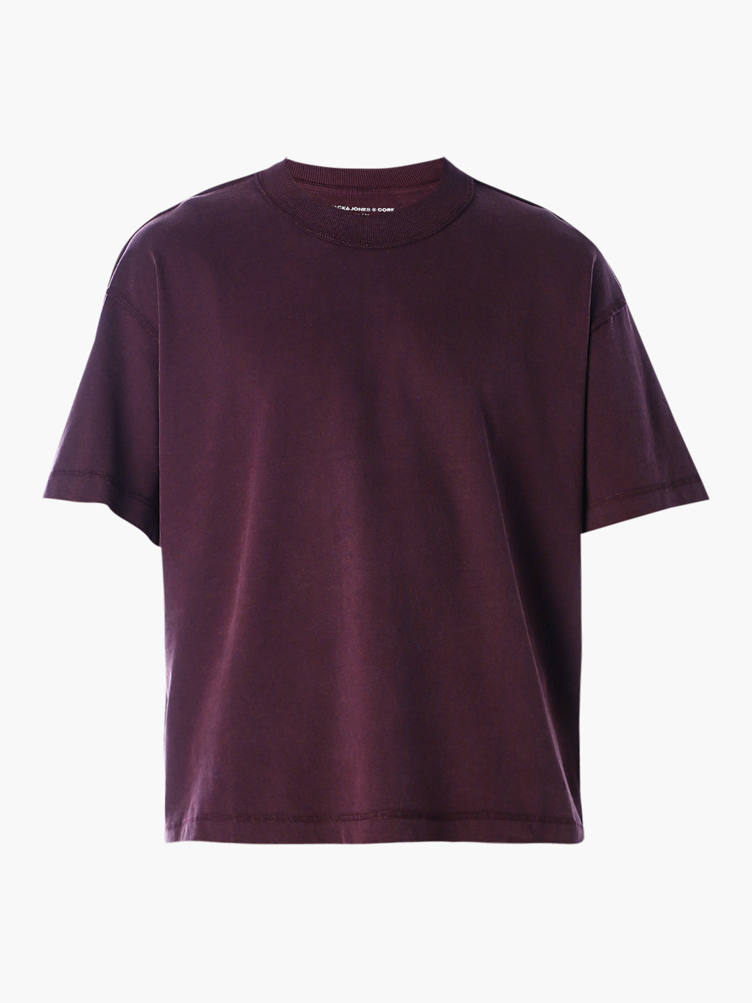 Acid Wash Cotton T-shirt - Maroon