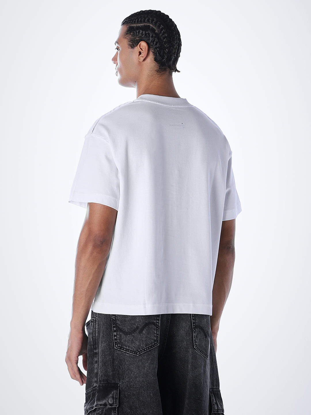 Acid Wash Cotton T-shirt - White