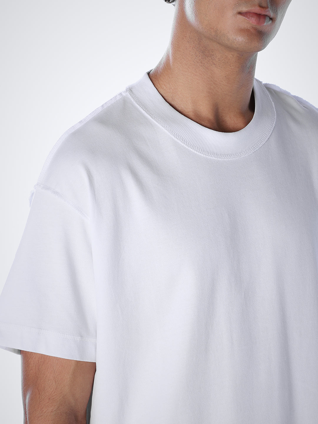 Acid Wash Cotton T-shirt - White