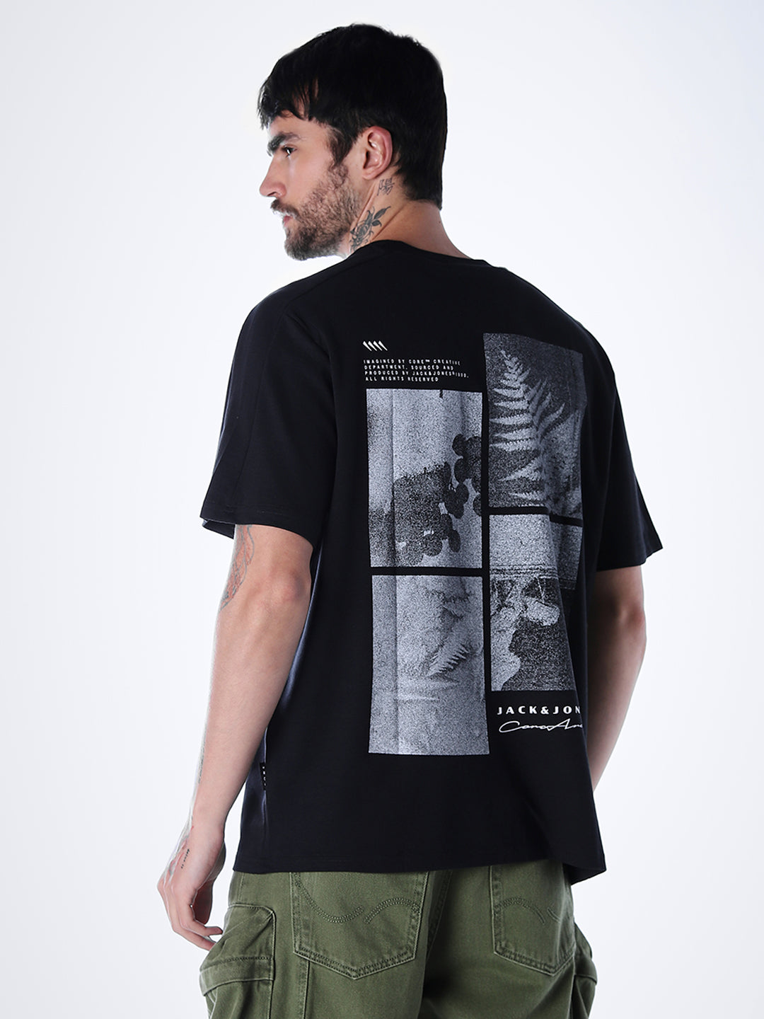 Back Print Oversized T-shirt - Black