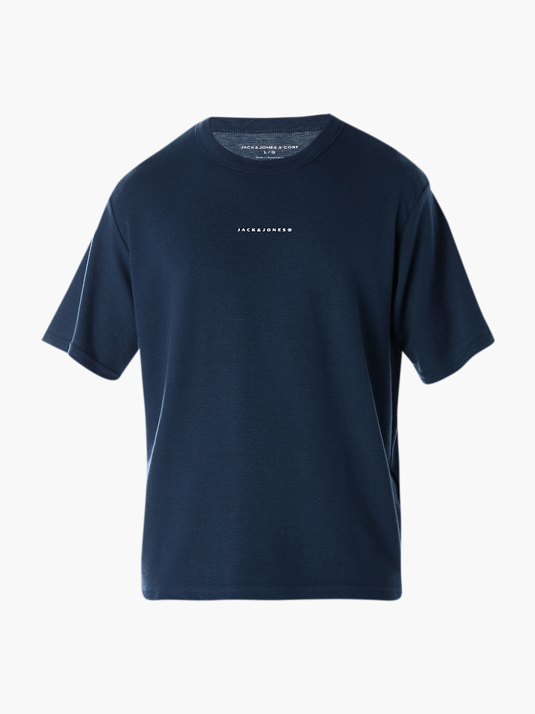 Structured Crew Neck Oversized T-shirt - Blue