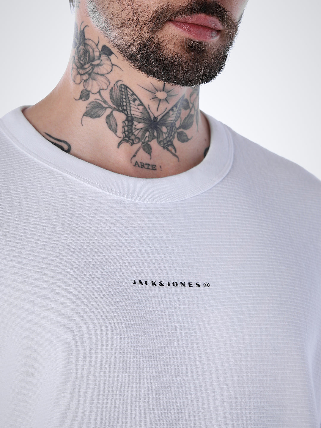 Structured Crew Neck Oversized T-shirt - White
