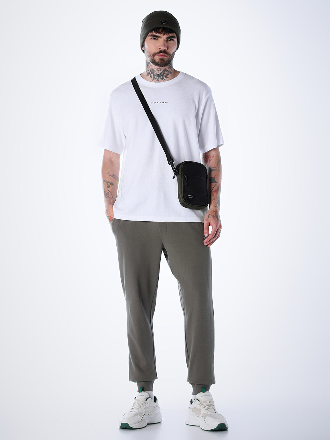 Structured Crew Neck Oversized T-shirt - White