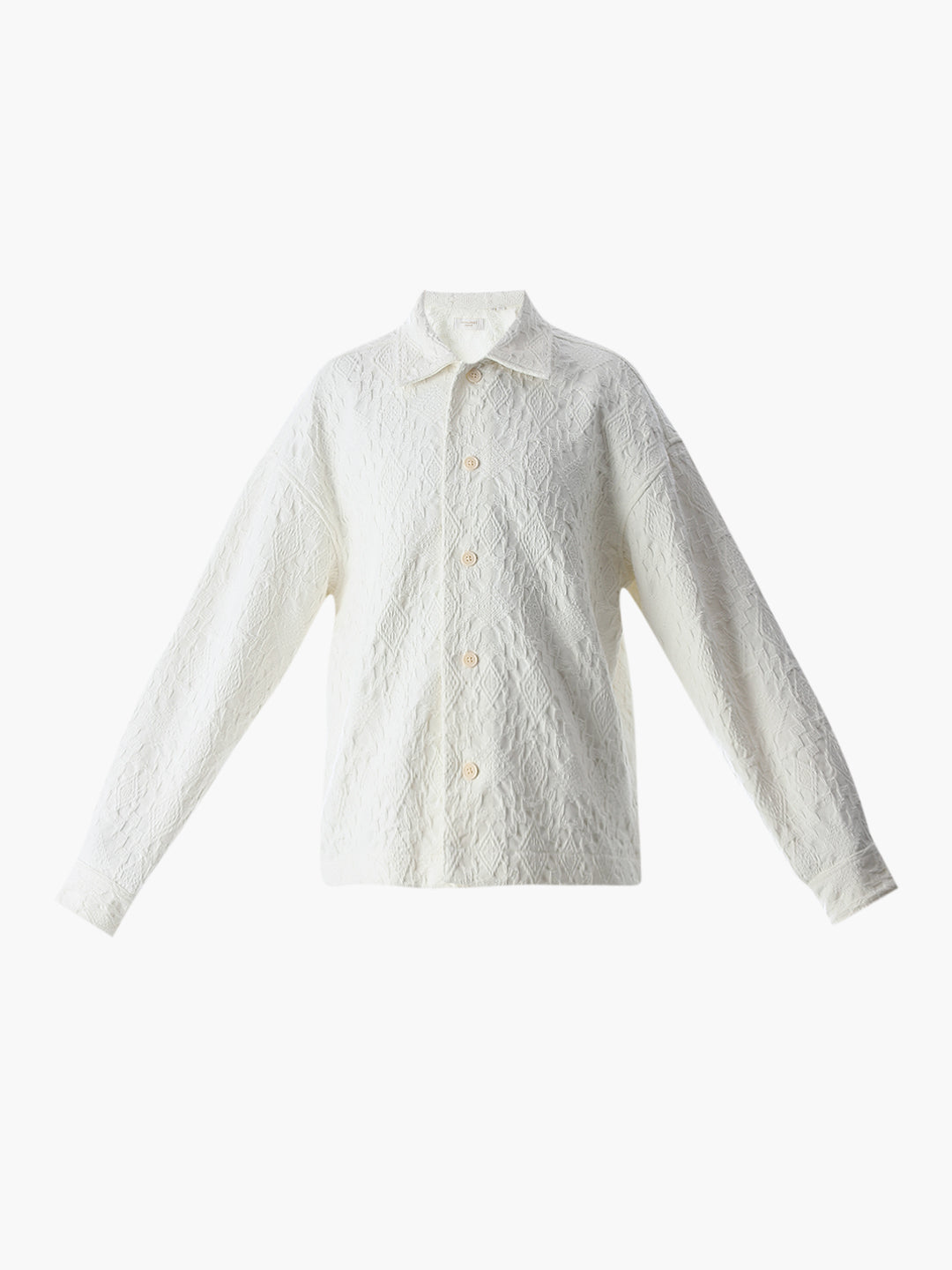 White Jacquard Overshirt