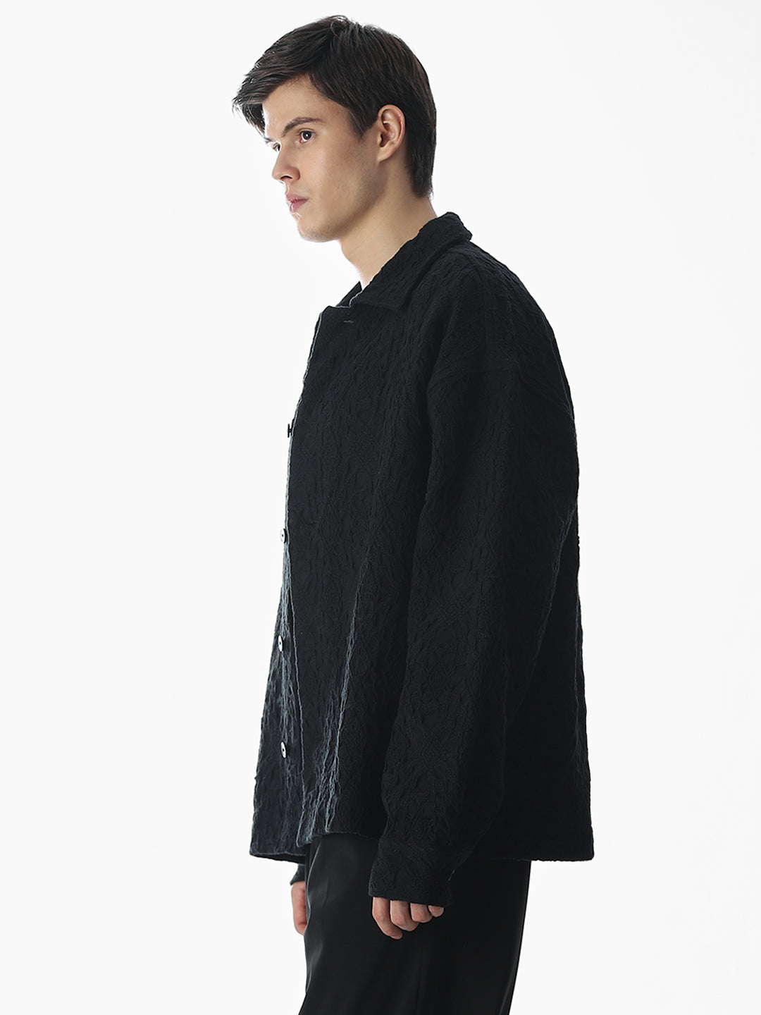 Black Jacquard Overshirt
