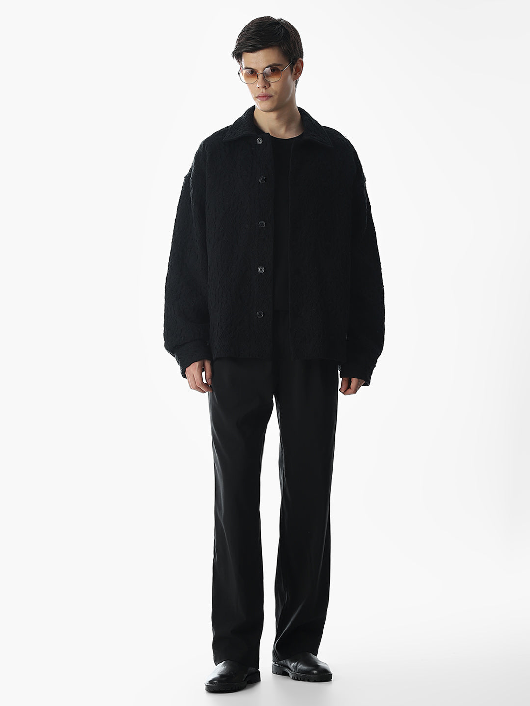 Black Jacquard Overshirt
