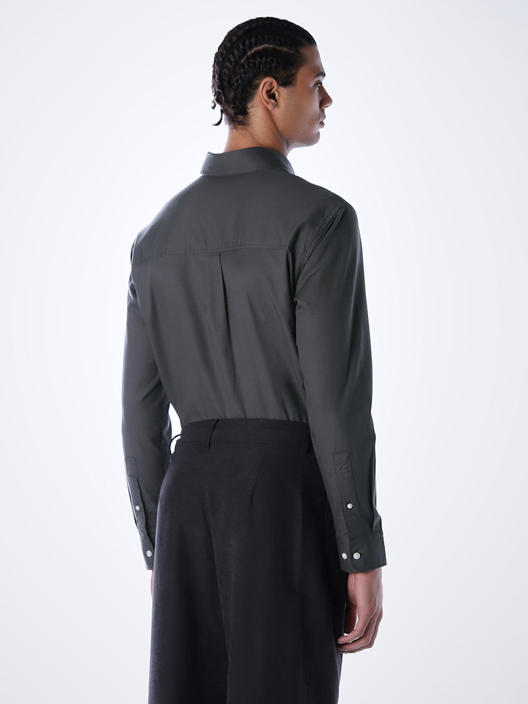 Lyocell Slim Fit Shirt - Grey