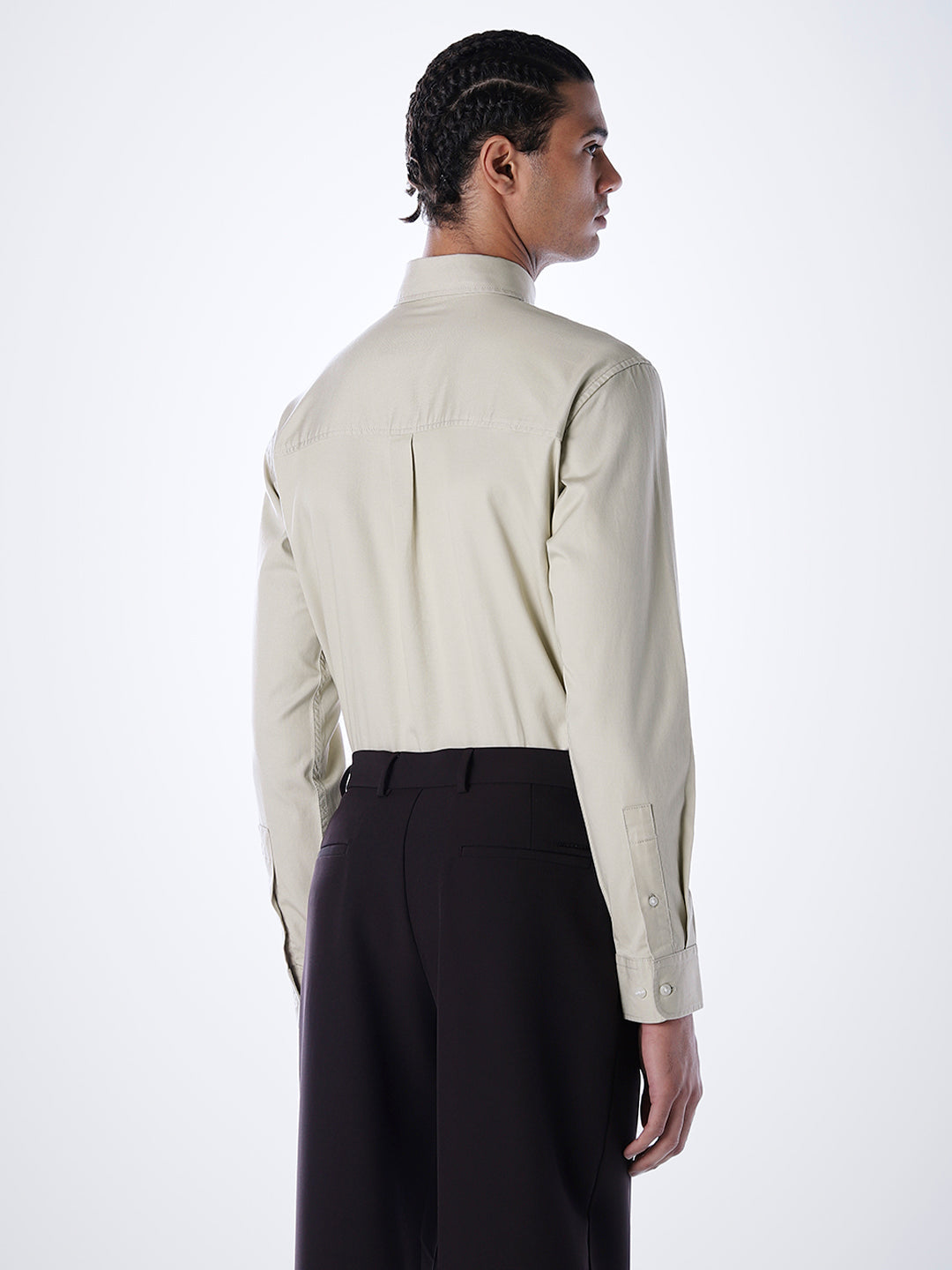 Lyocell Slim Fit Shirt - Beige