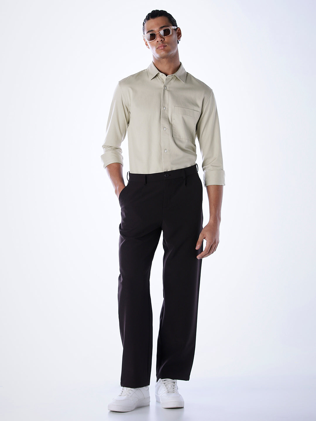 Lyocell Slim Fit Shirt - Beige