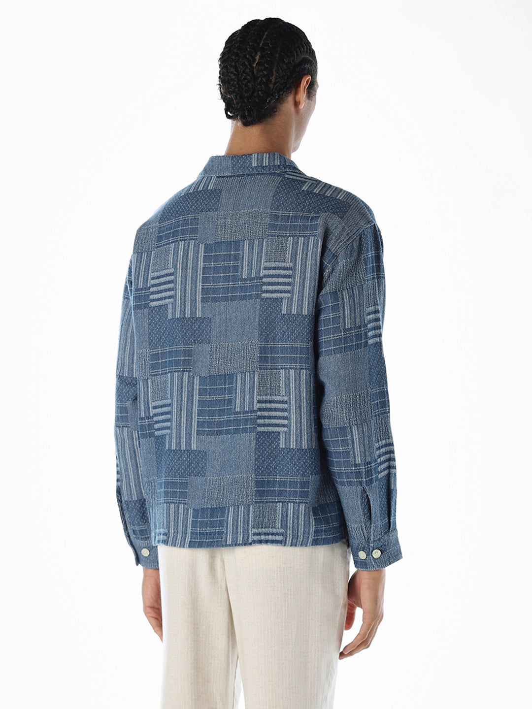 Patchwork Cotton Slim Fit Shirt