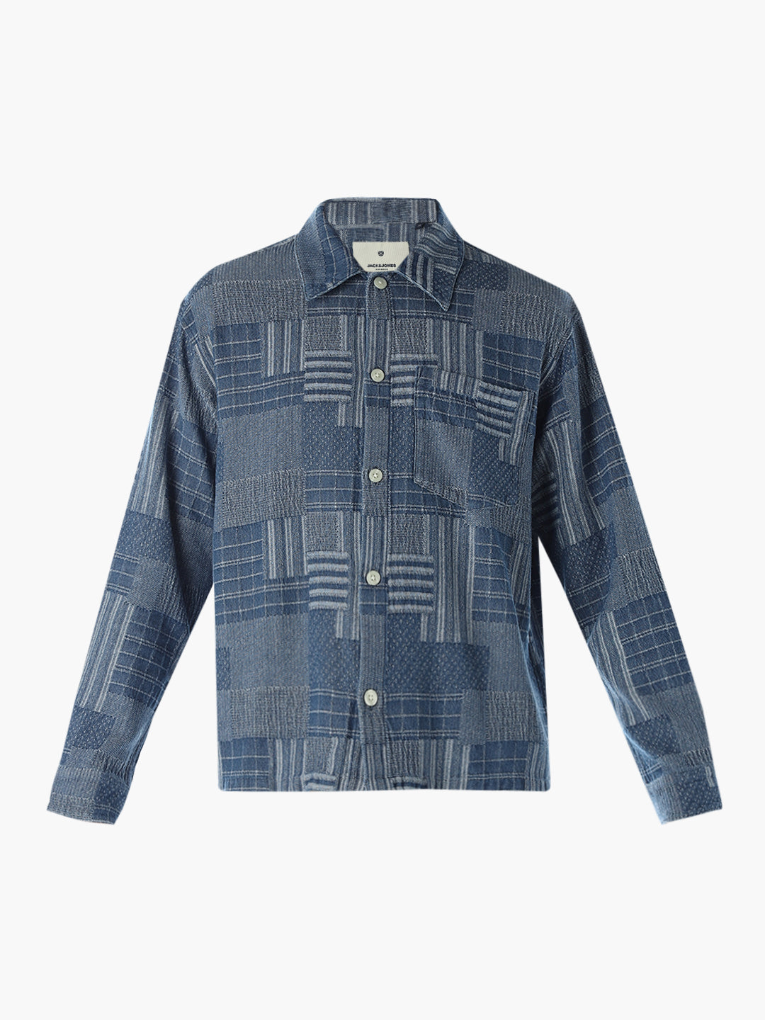 Patchwork Cotton Slim Fit Shirt
