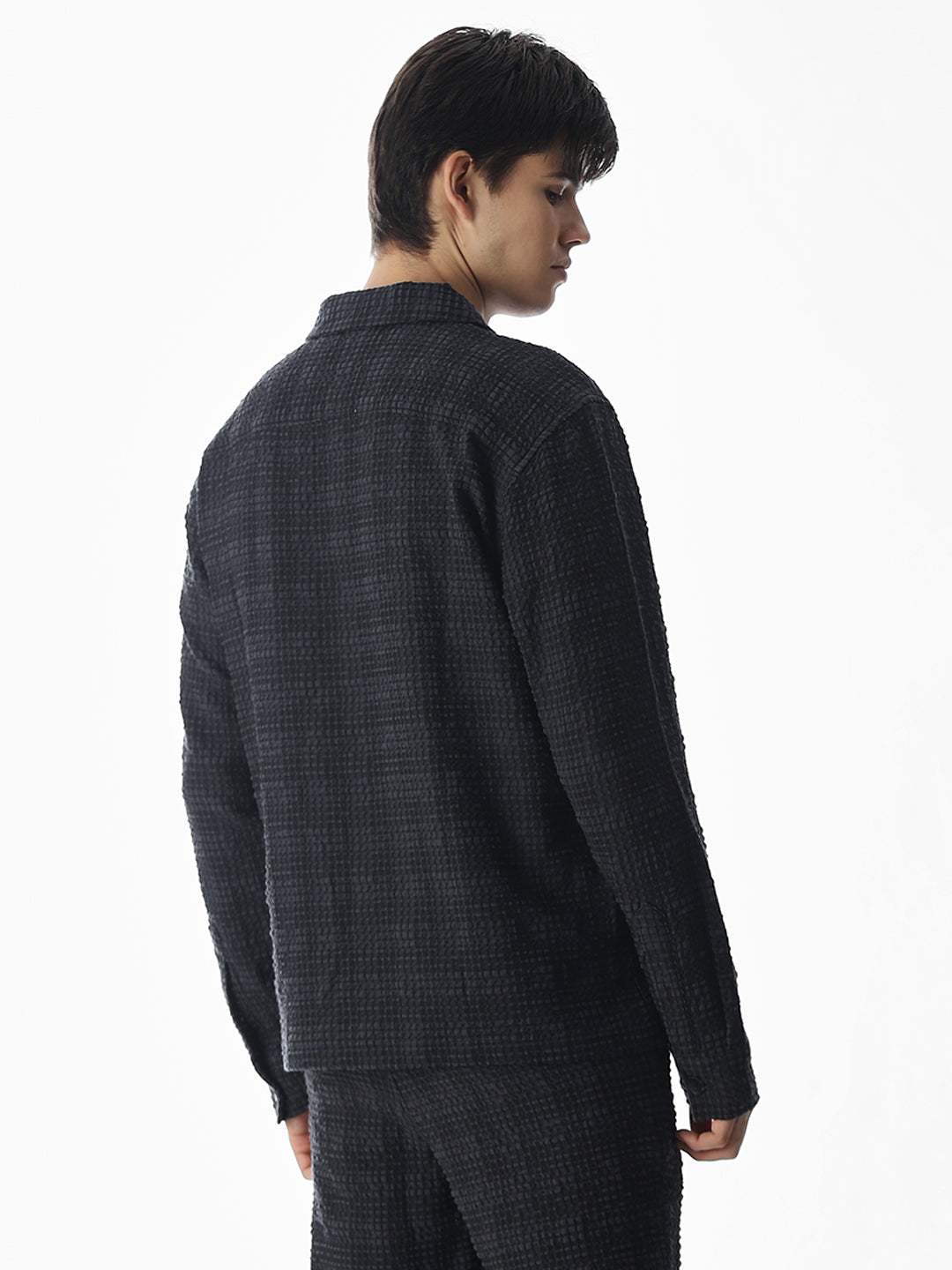 Black Front Open Overshirt