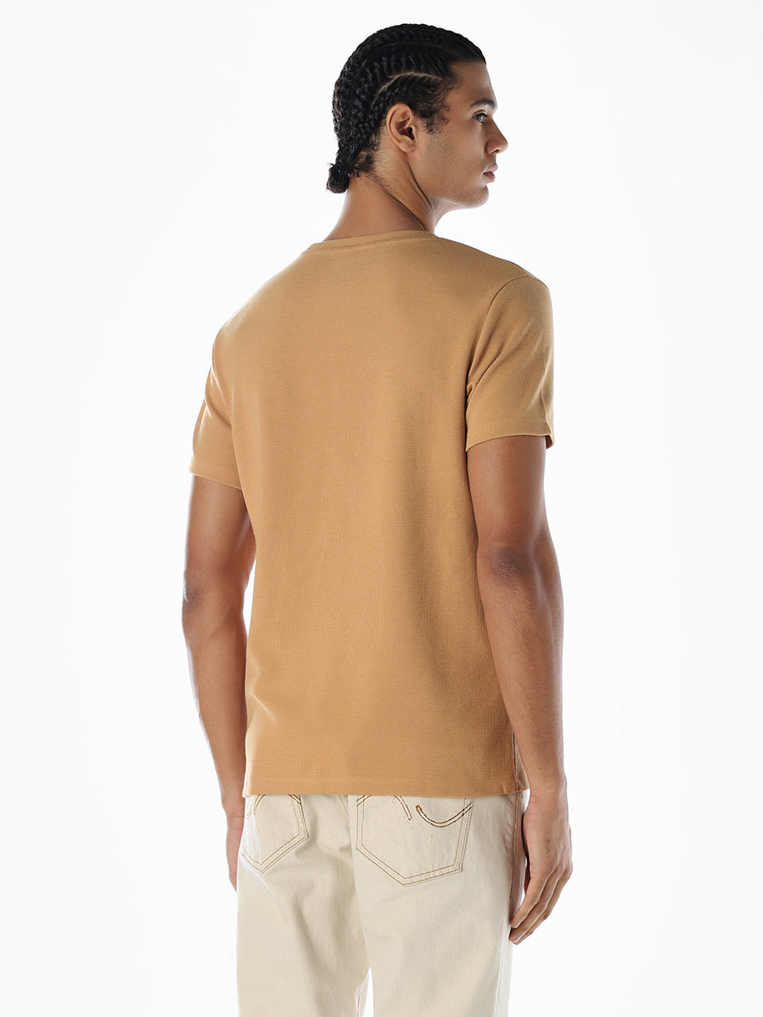 Embroidered Pocket Crew Neck T-shirt