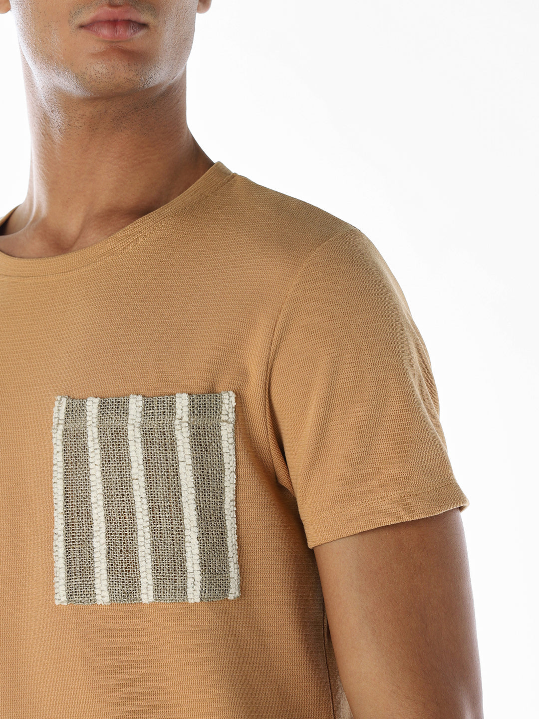 Embroidered Pocket Crew Neck T-shirt