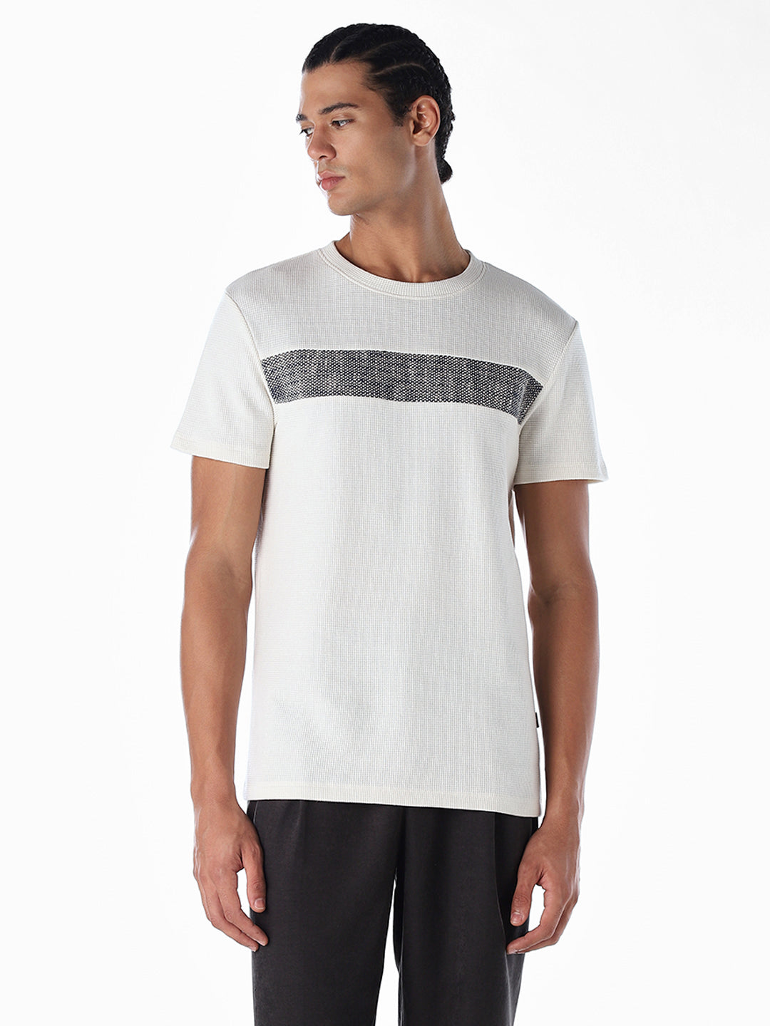 White Embroidered Cotton T-shirt