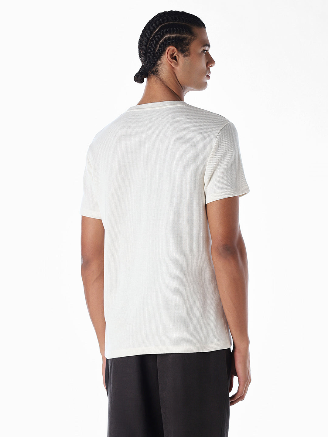 White Embroidered Cotton T-shirt