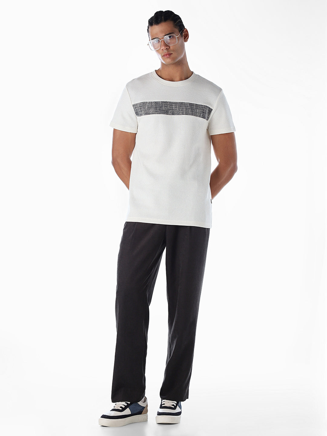 White Embroidered Cotton T-shirt