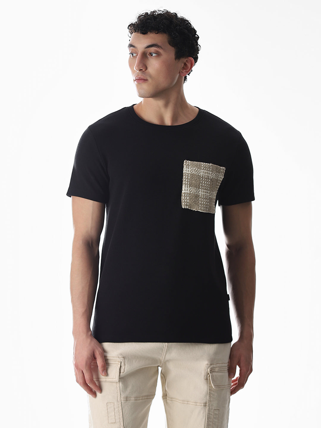 Black Embroidered Pocket T-shirt