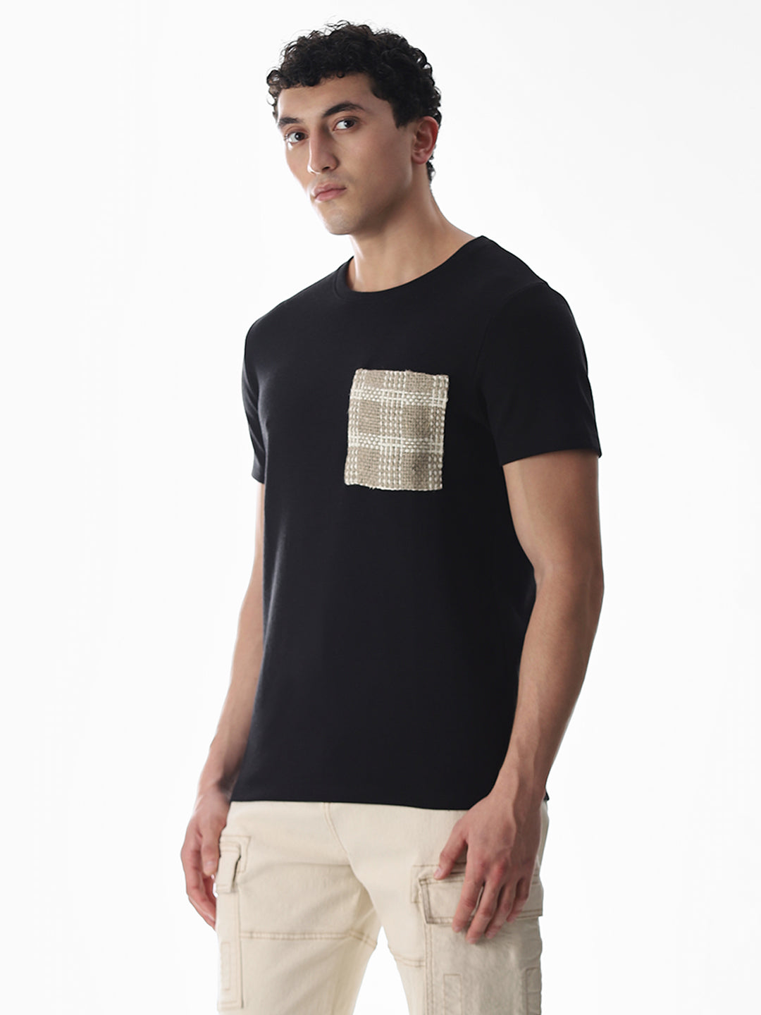 Black Embroidered Pocket T-shirt