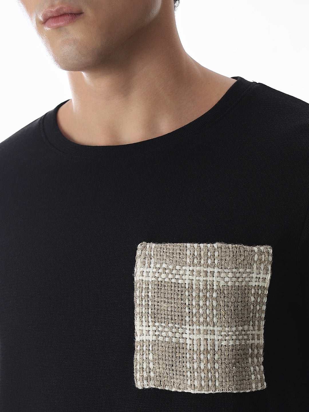 Black Embroidered Pocket T-shirt