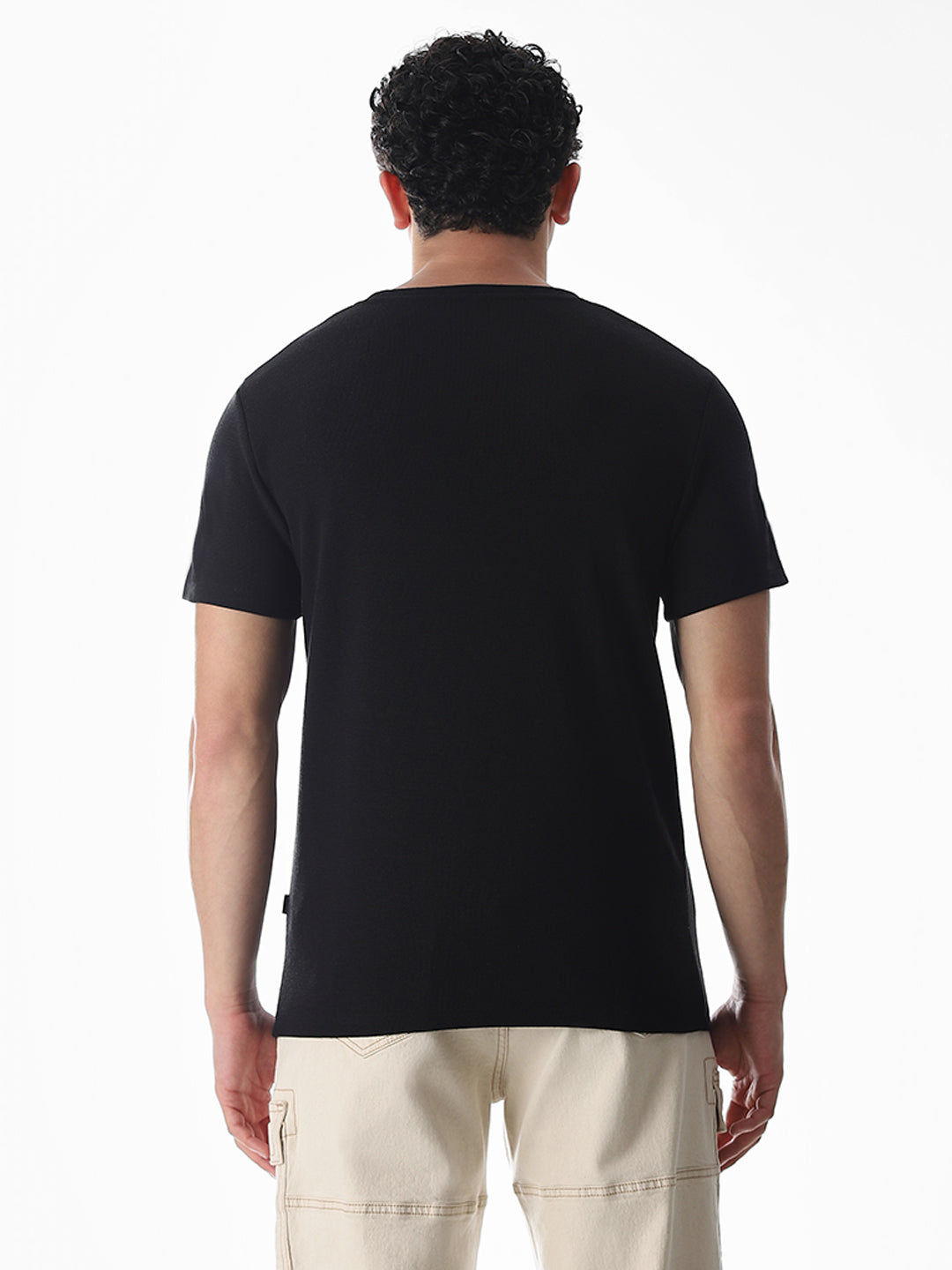Black Embroidered Pocket T-shirt