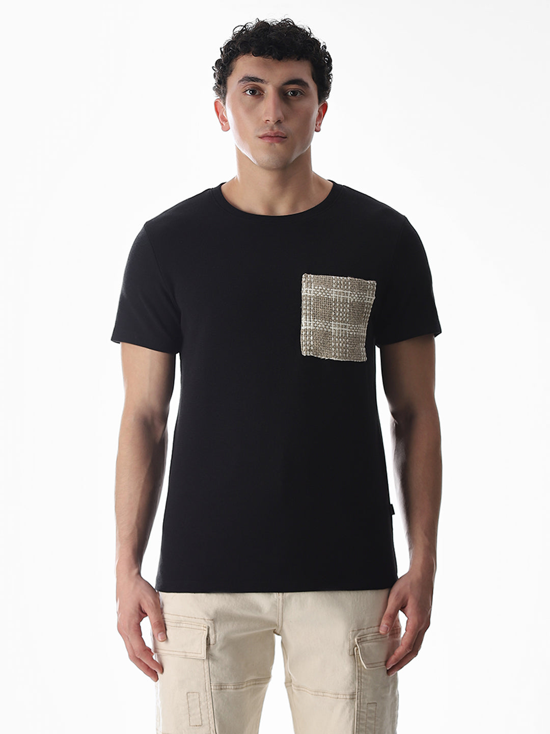 Black Embroidered Pocket T-shirt