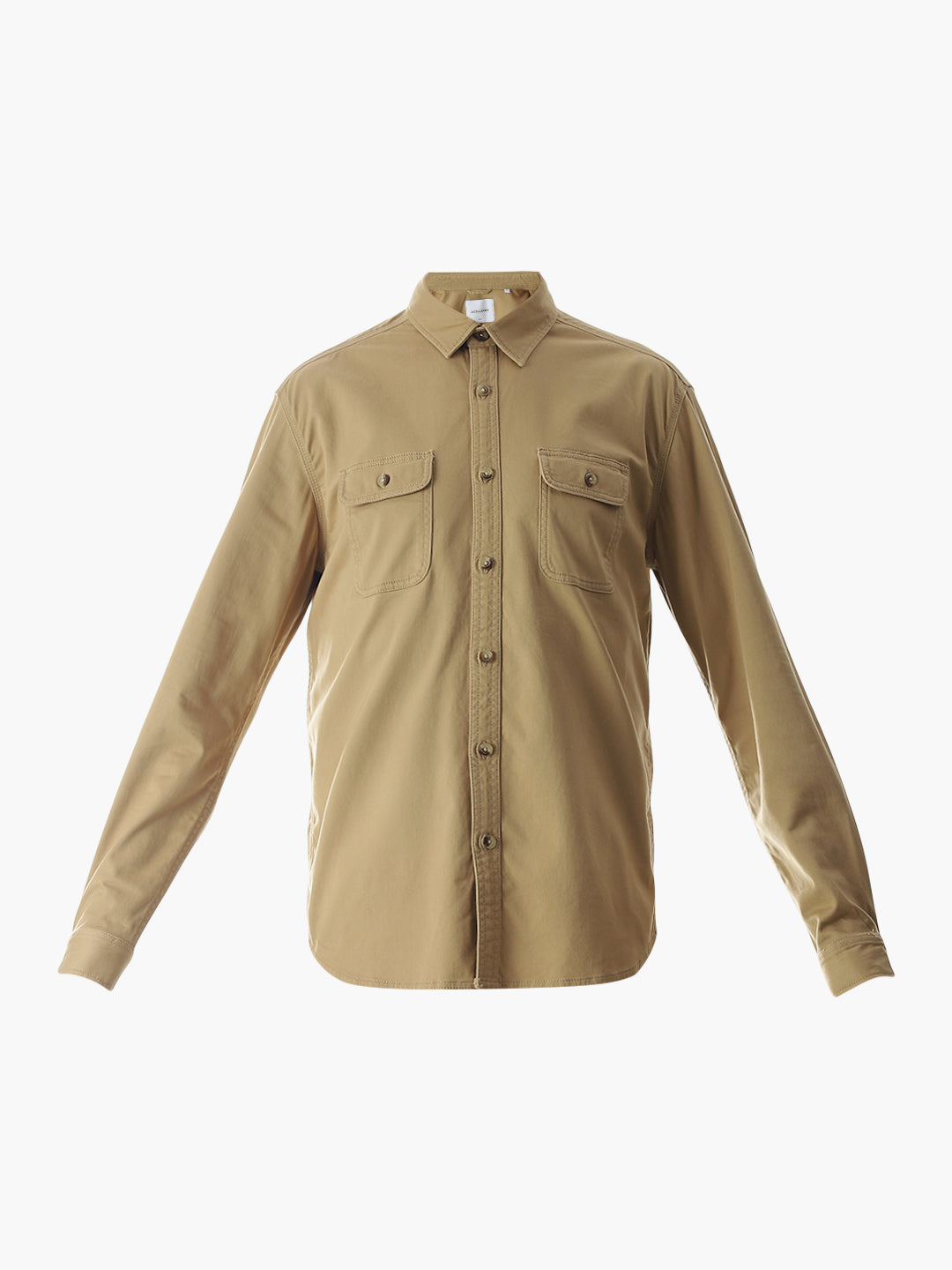 Brown Cotton Regular Fit Shirt