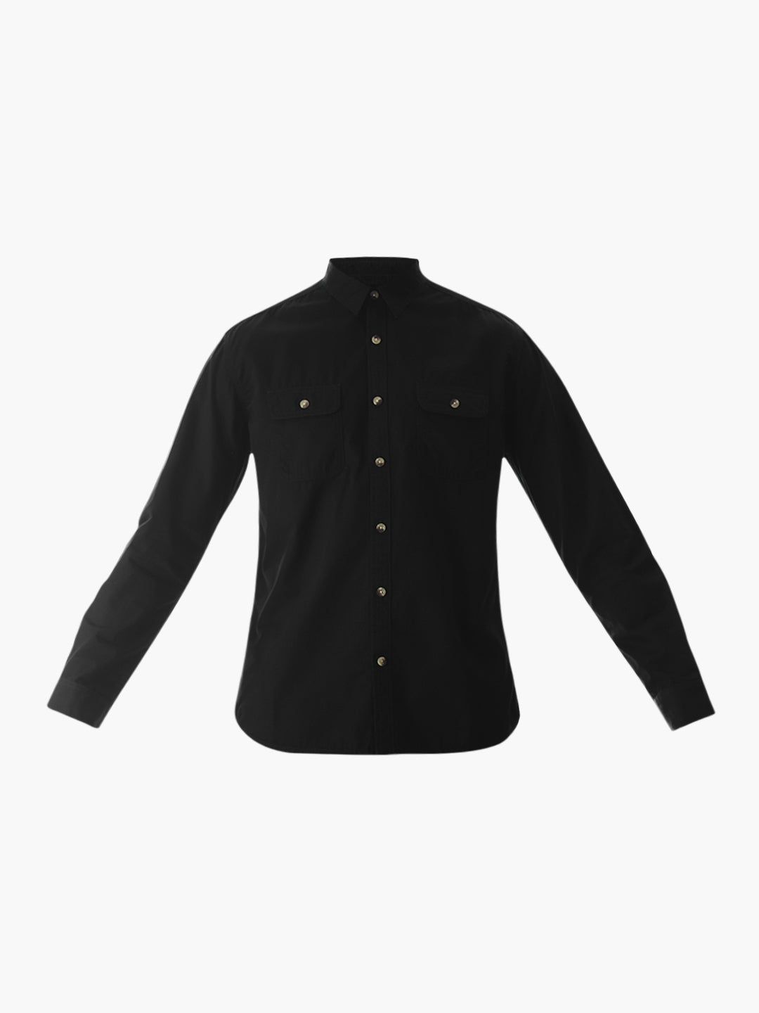 Black Cotton Regular Fit Shirt