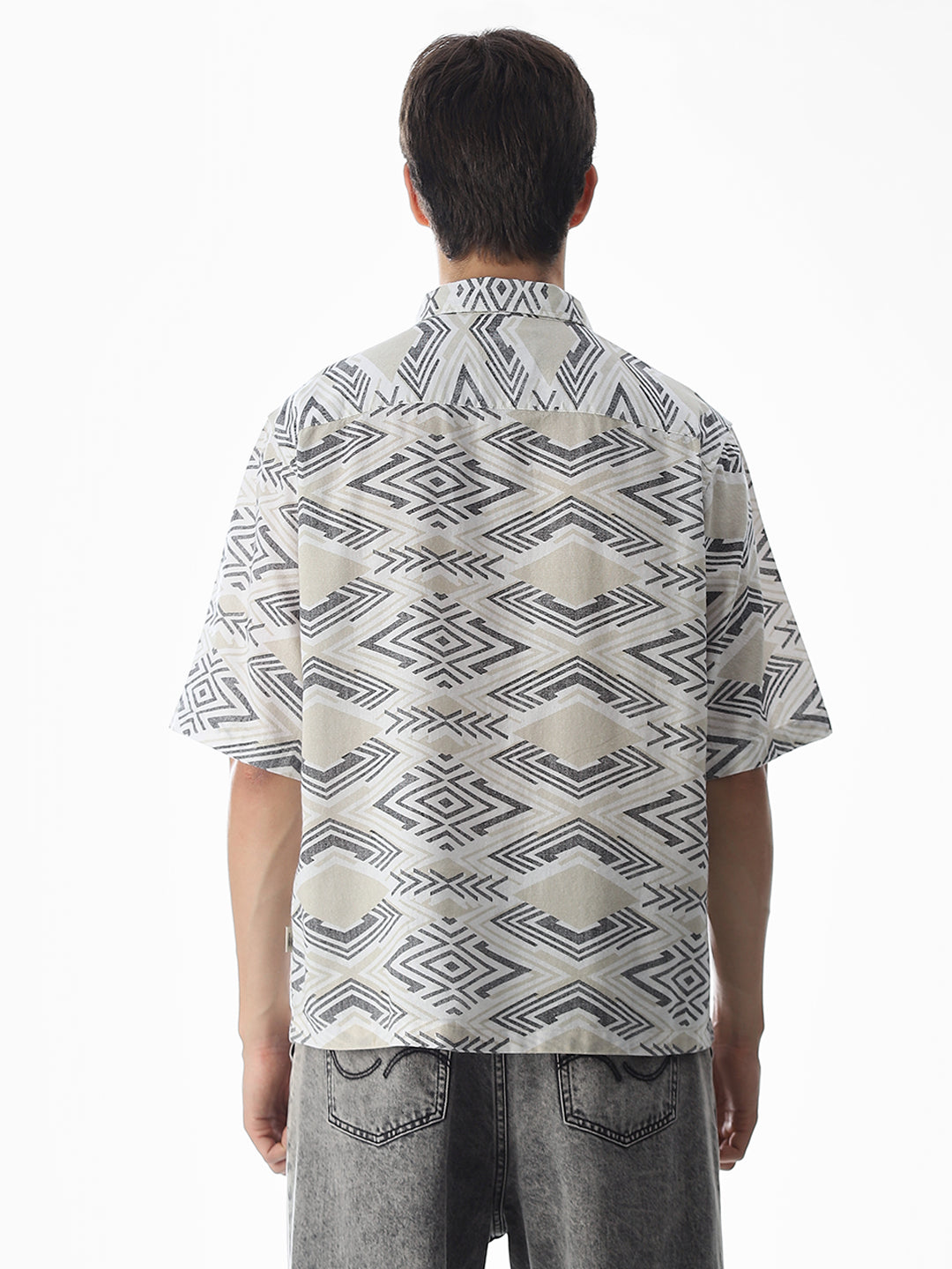 White Printed Cotton Shirt