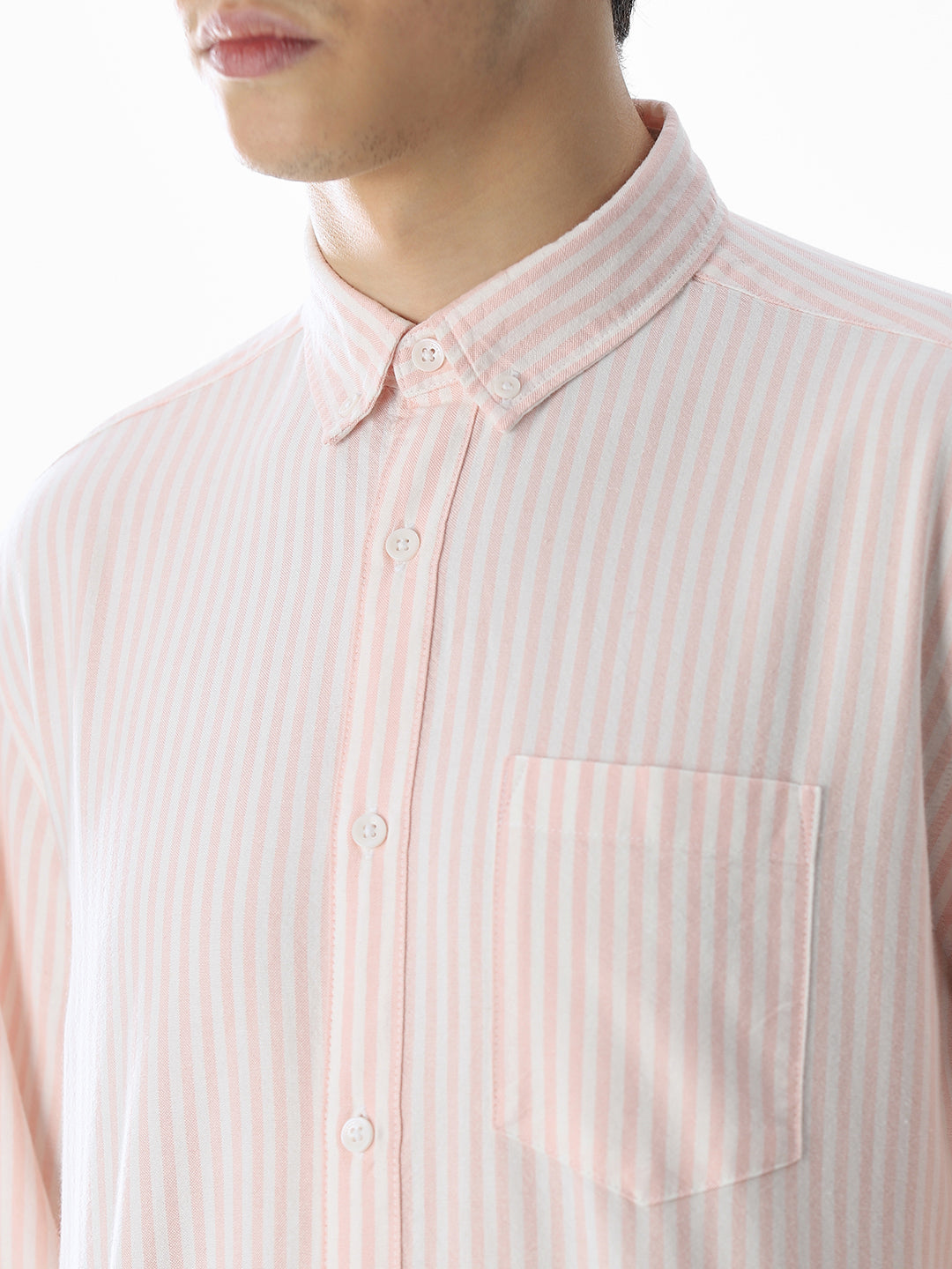 Pink Striped Cotton Shirt