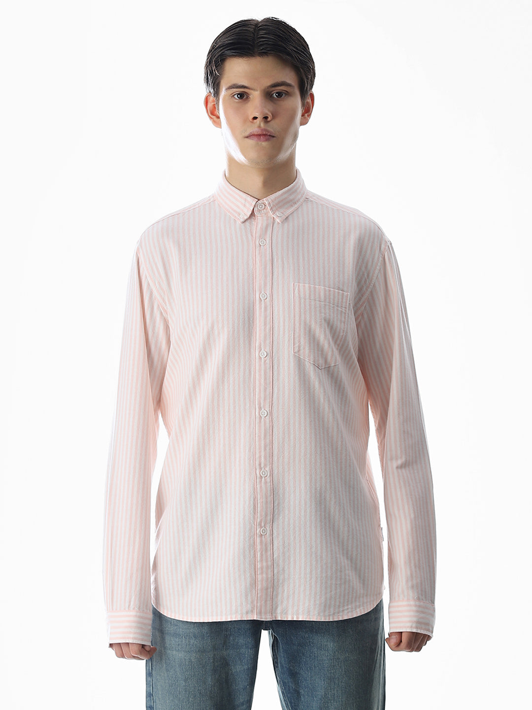 Pink Striped Cotton Shirt