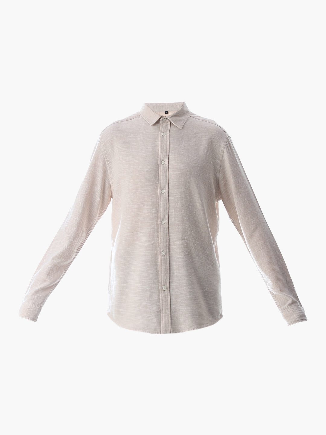 Beige Cotton Full Sleeves Shirt