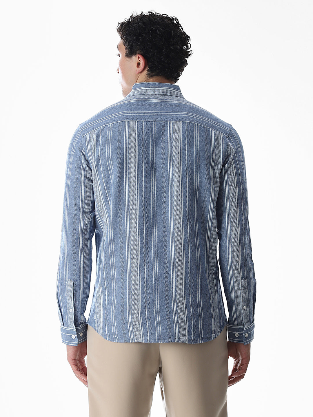 Blue Striped Cotton Shirt