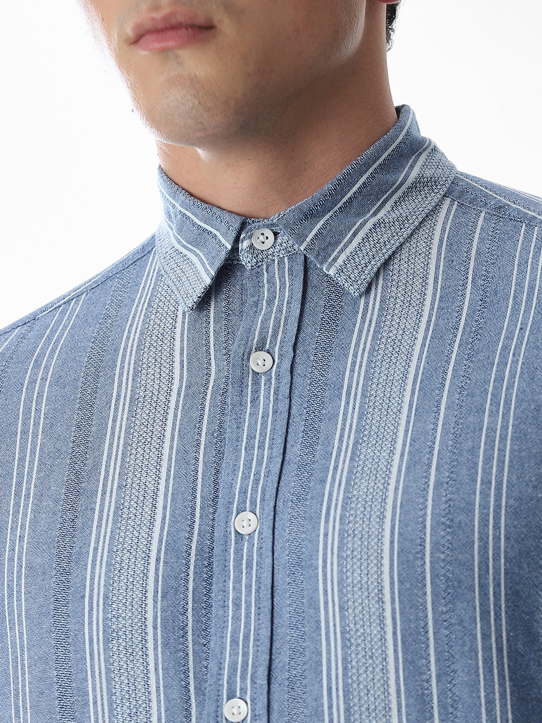 Blue Striped Cotton Shirt