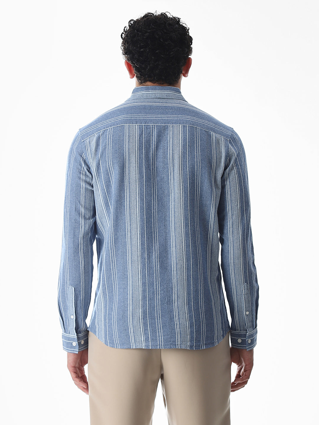 Blue Striped Cotton Shirt