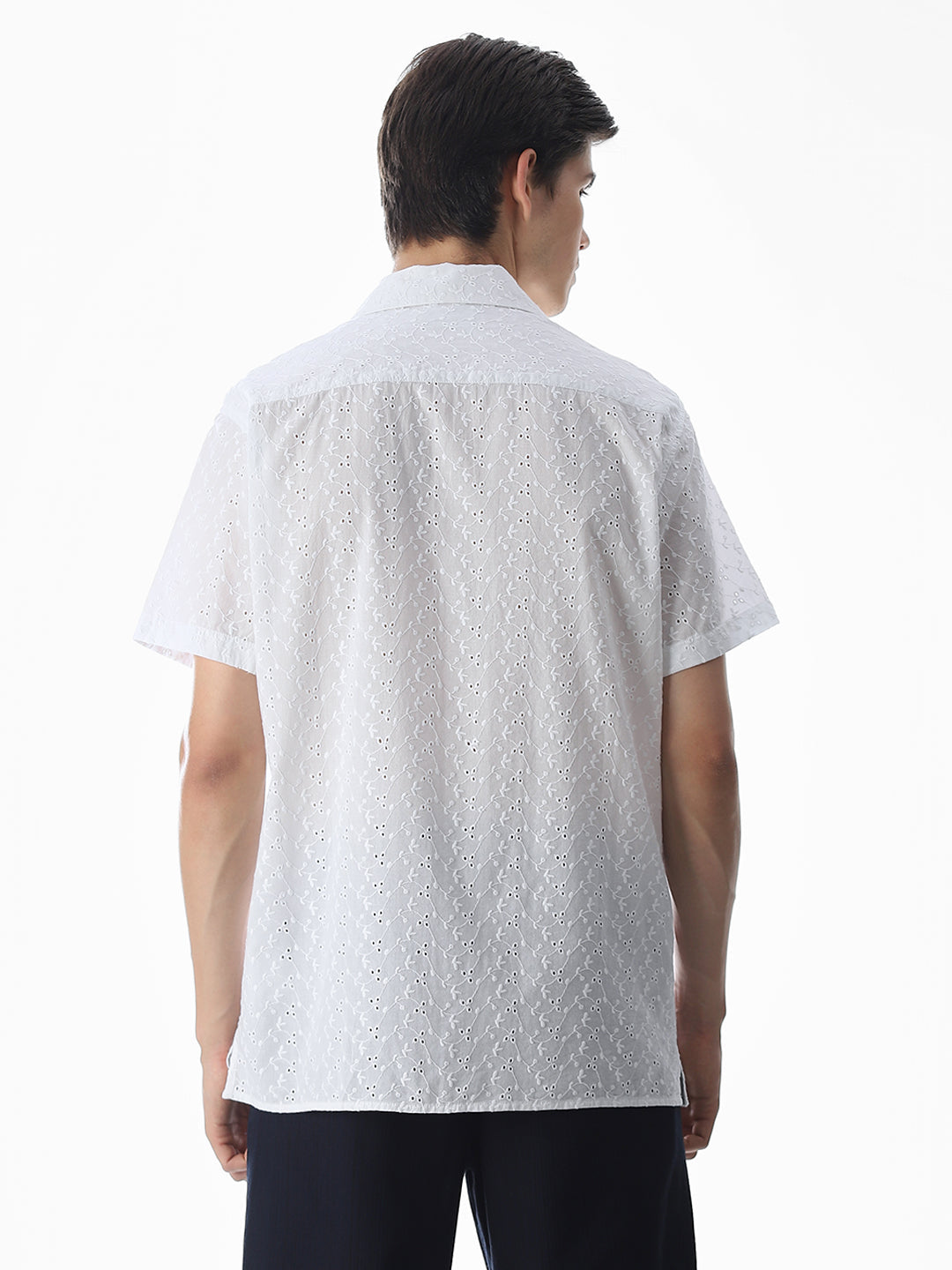 White Cut-Work Cotton Shirt