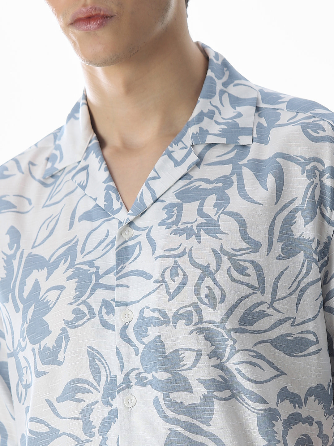 White Printed Comfort Fit Shirt