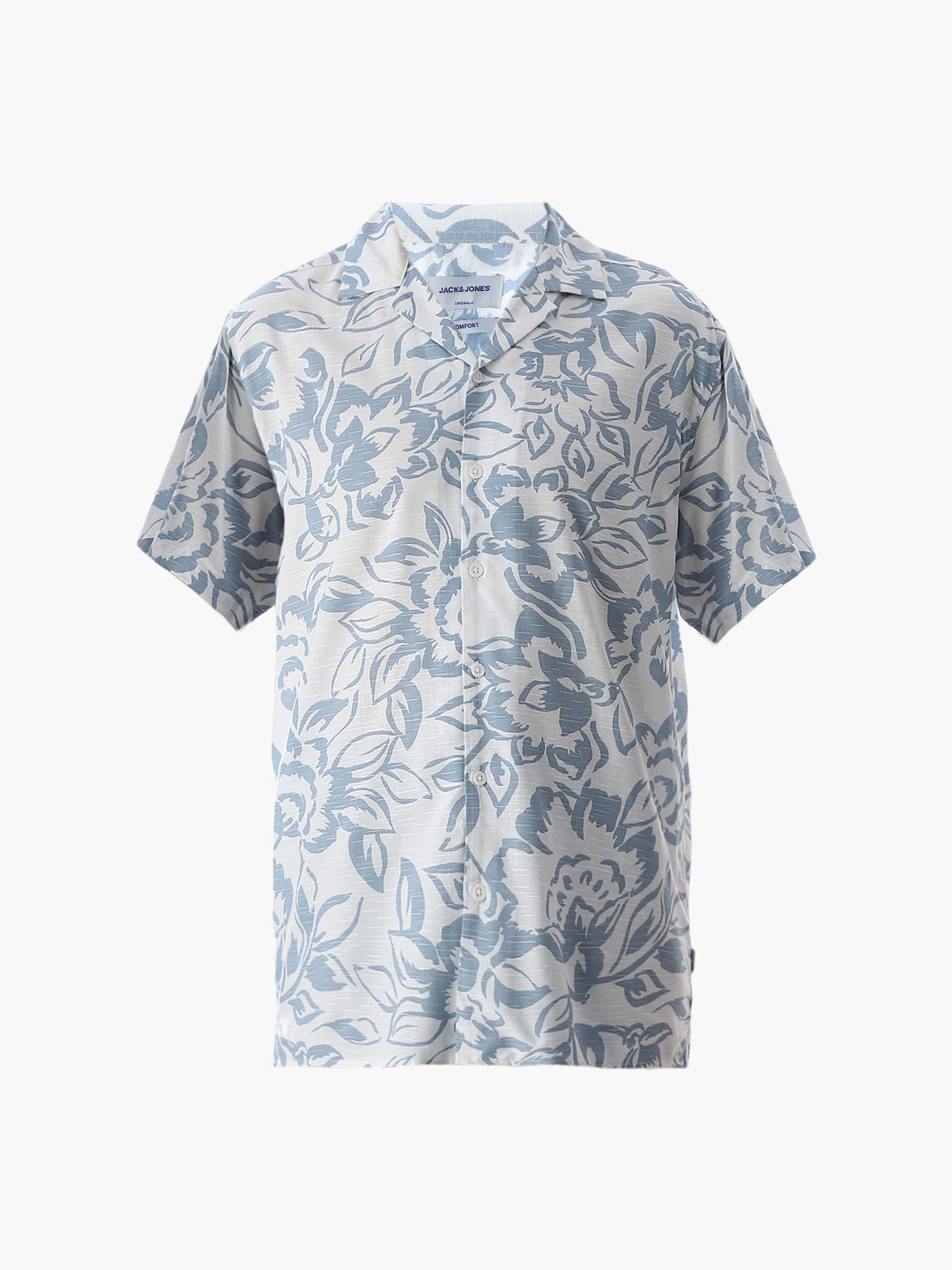 White Printed Comfort Fit Shirt